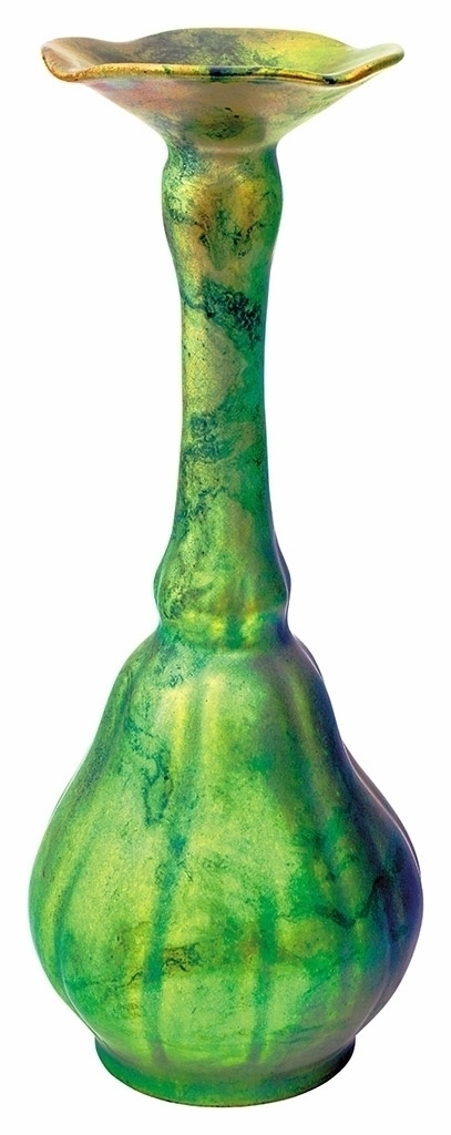 Zsolnay Hosszú nyakú váza, Zsolnay, 1900