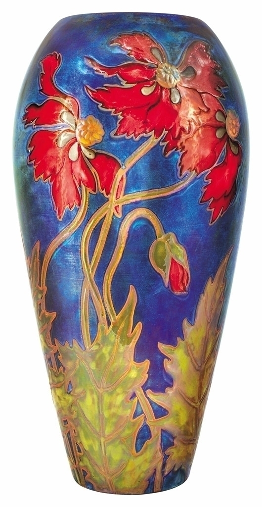 Zsolnay Vase with corn poppy decor, Zsolnay, 1899