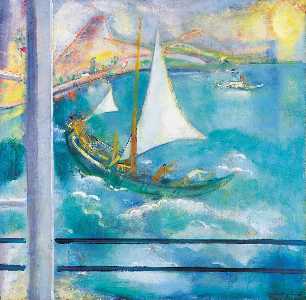 Márffy Ödön (1878-1959) Halászok az öbölben, (Vitorlás), 1937 körül
