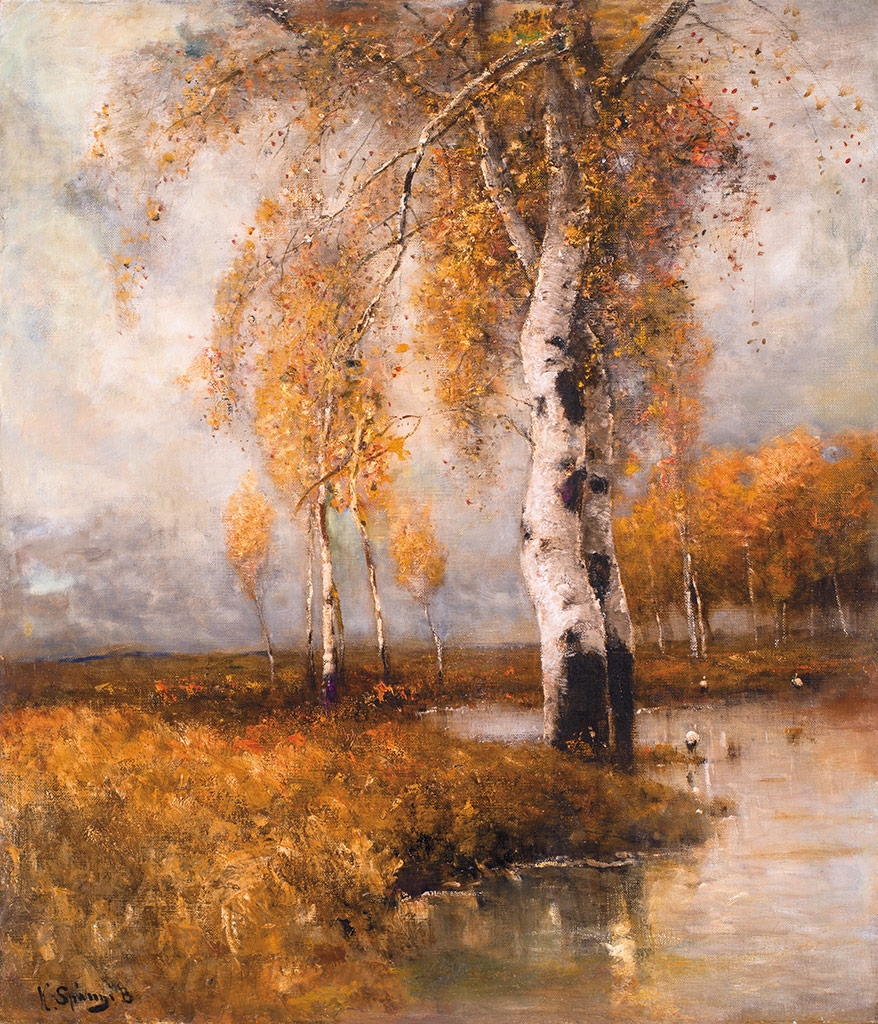 K. Spányi Béla (1852-1914) Autumn riverbank