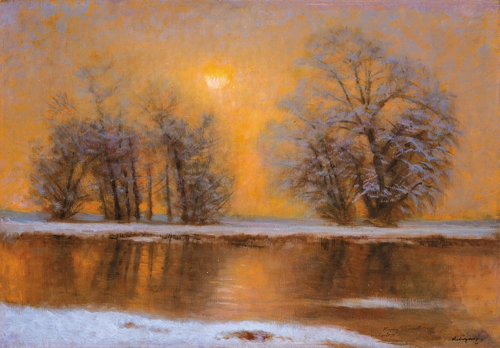 Mednyánszky László (1852-1919) Sunset by the lake