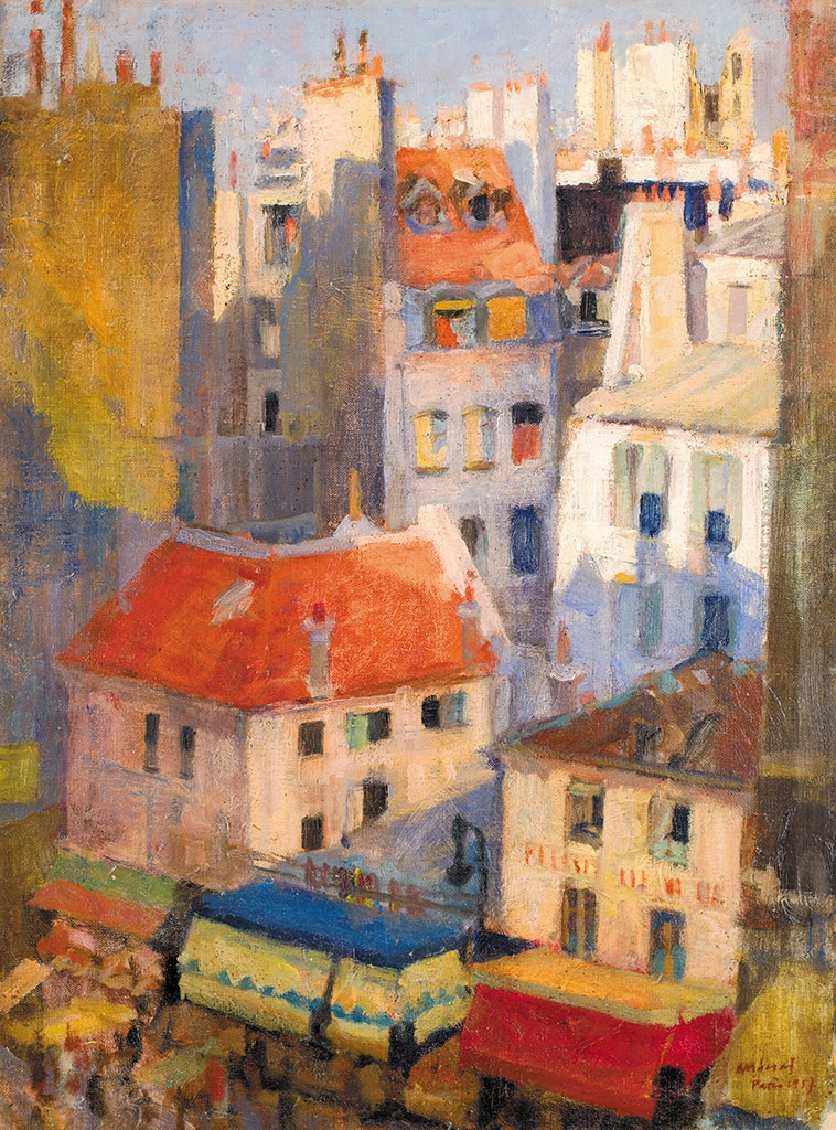 Mácsai István (1922-2005) Párizsi háztetők, 1957