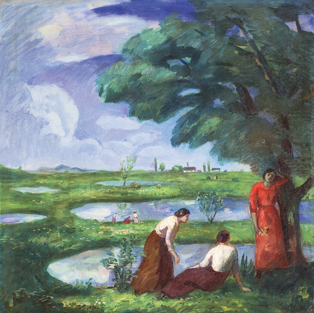 Iványi Grünwald Béla (1867-1940) Resting by the lake