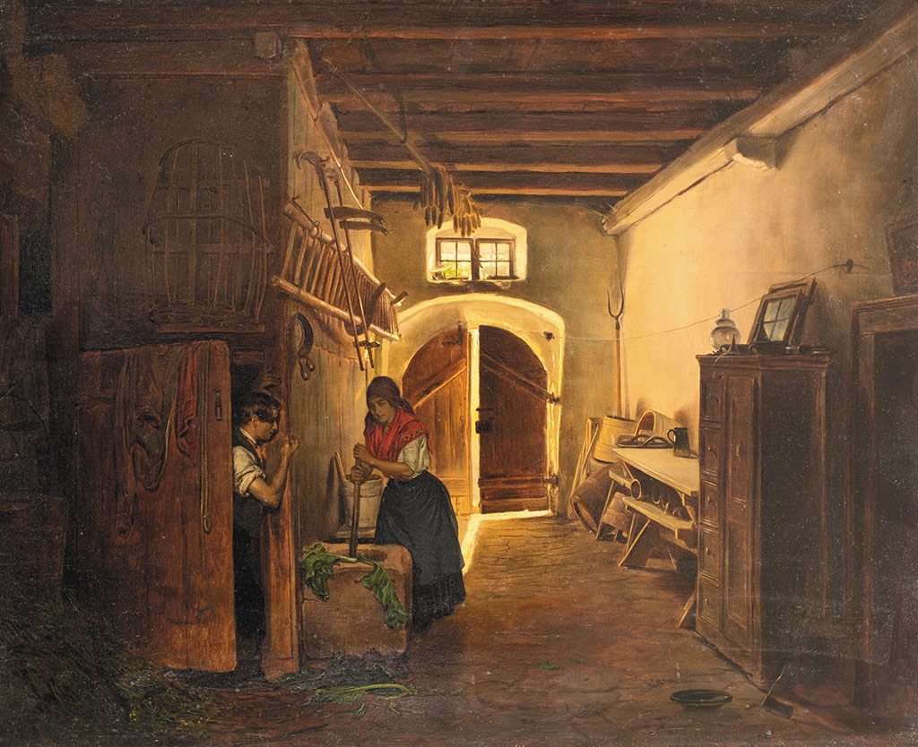 Borsos József (1821-1883) Csábítás (Incselkedés), 1851