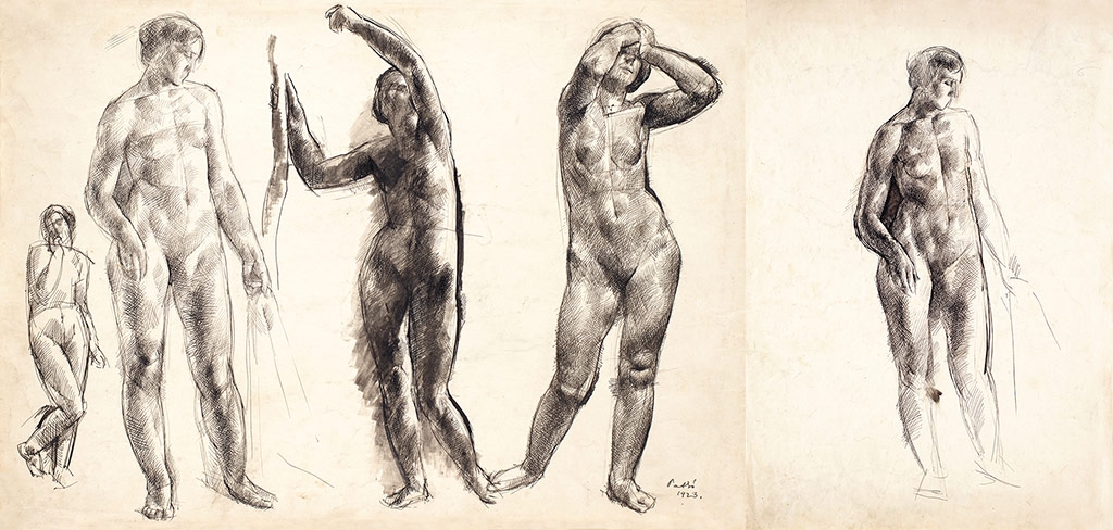 Patkó Károly (1895-1941) Nude studies, 1923, On the reverse: Female nude