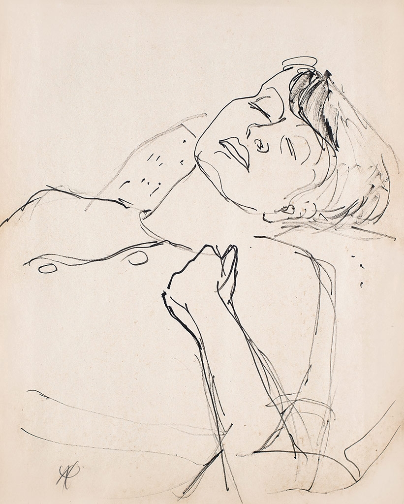Ámos Imre (1907-1944) Manci asleep, 1930s