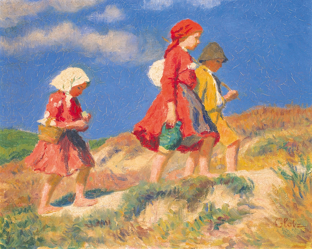 Glatz Oszkár (1872-1958) Children on the fields