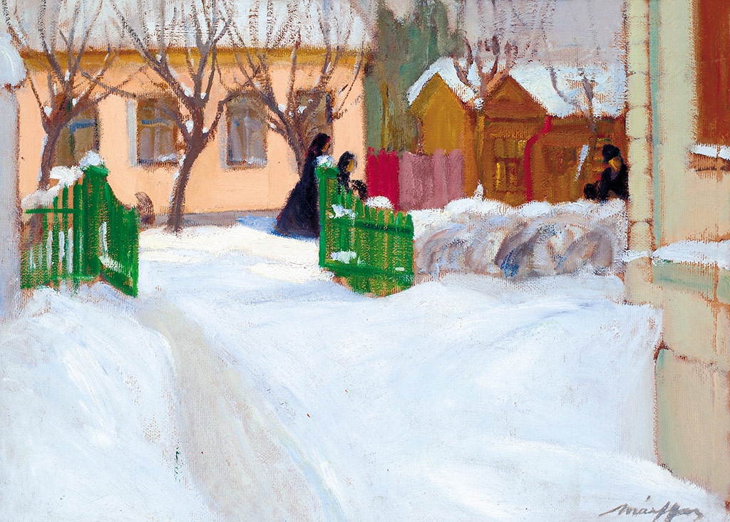 Márffy Ödön (1878-1959) Téli tájkép házzal, 1907