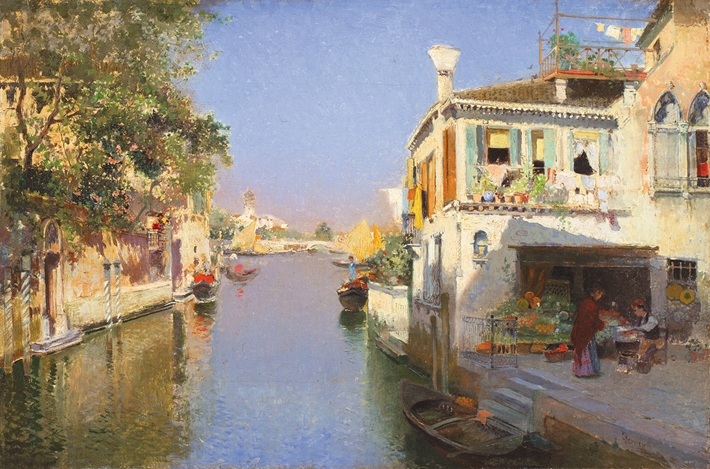 Herrer Cézár (1868-1919) Venice canal