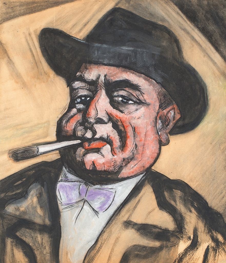 Scheiber Hugó (1873-1950) Self-portrait with Cigarette
