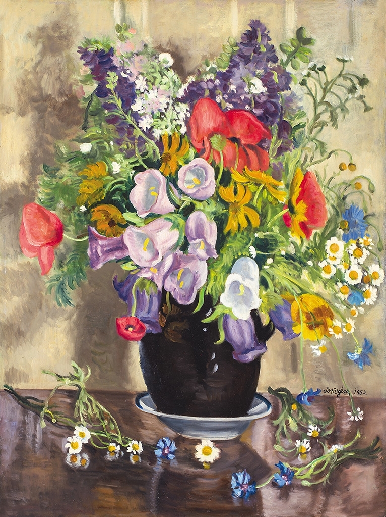 Vörös Géza (1897-1957) Virágcsendélet, 1953