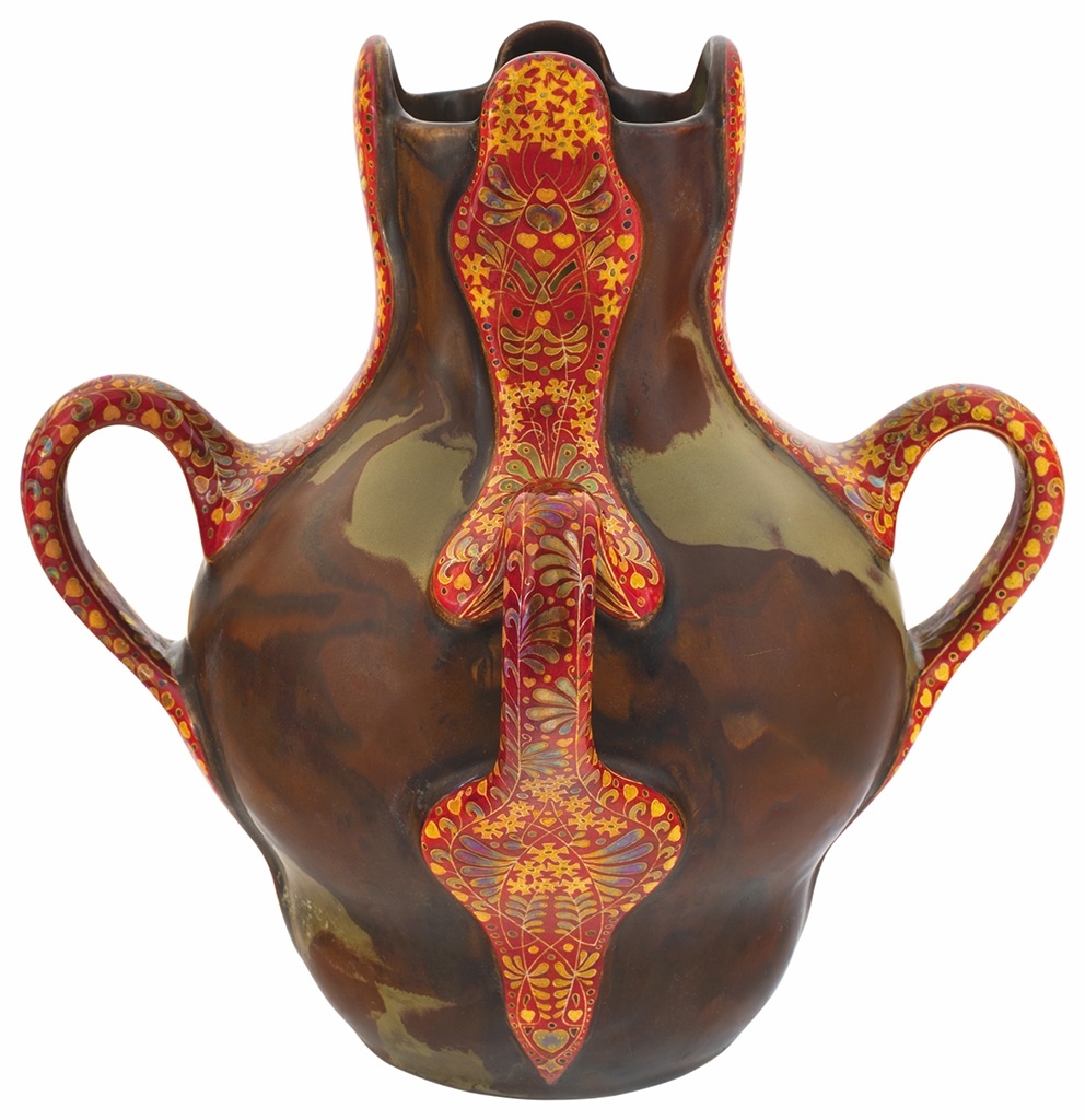 Zsolnay Rotund vase with four handles, Zsolnay, 1902