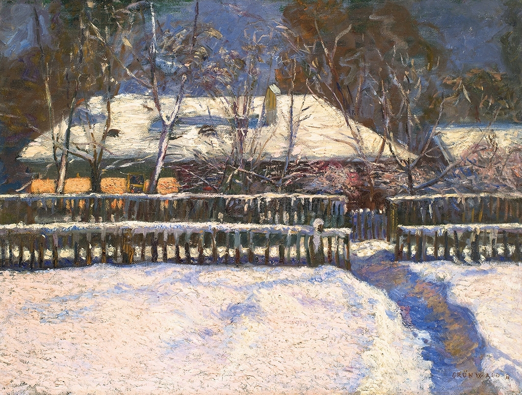 Iványi Grünwald Béla (1867-1940) Snowy backyard (Winter garden in Baia Mare), 1901
