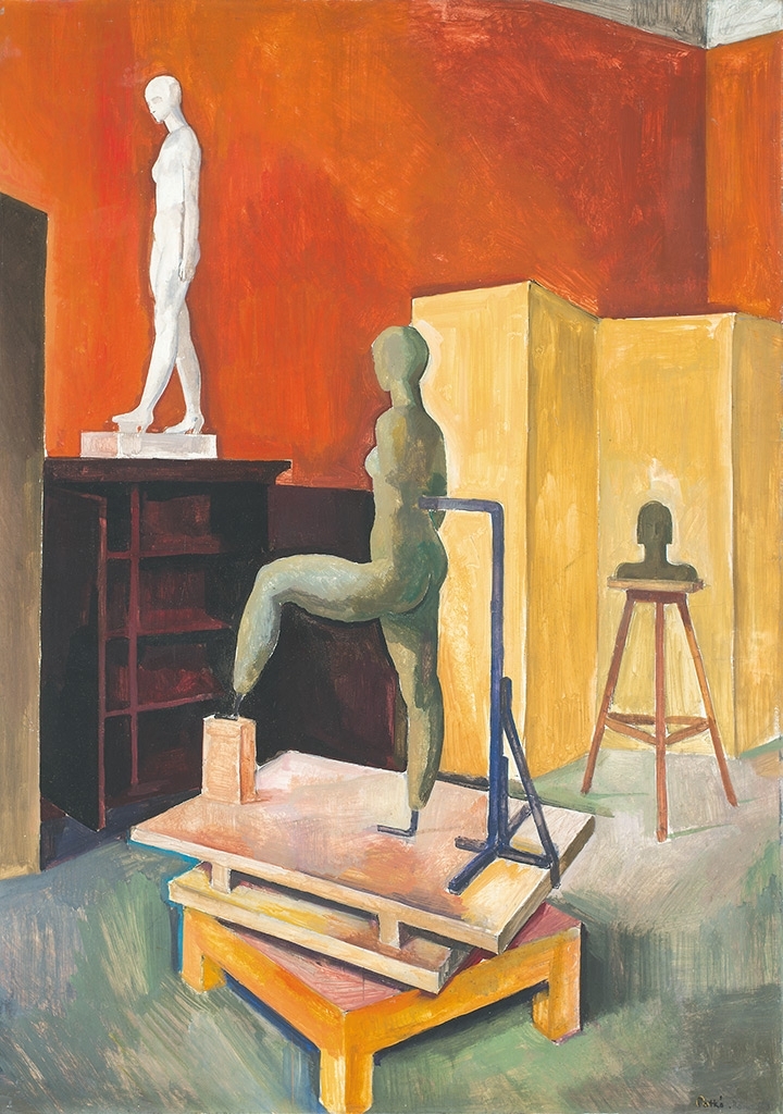 Patkó Károly (1895-1941) In the Atelier of Pál Pátzay (Sculptor studio), 1931