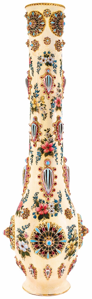 Zsolnay Gracile rosetted vase, Zsolnay, c. 1890