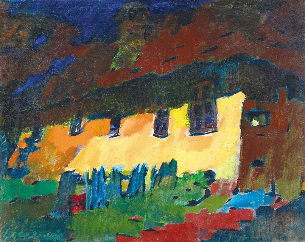 Nagy Oszkár (1883-1965) Napfényes ház
