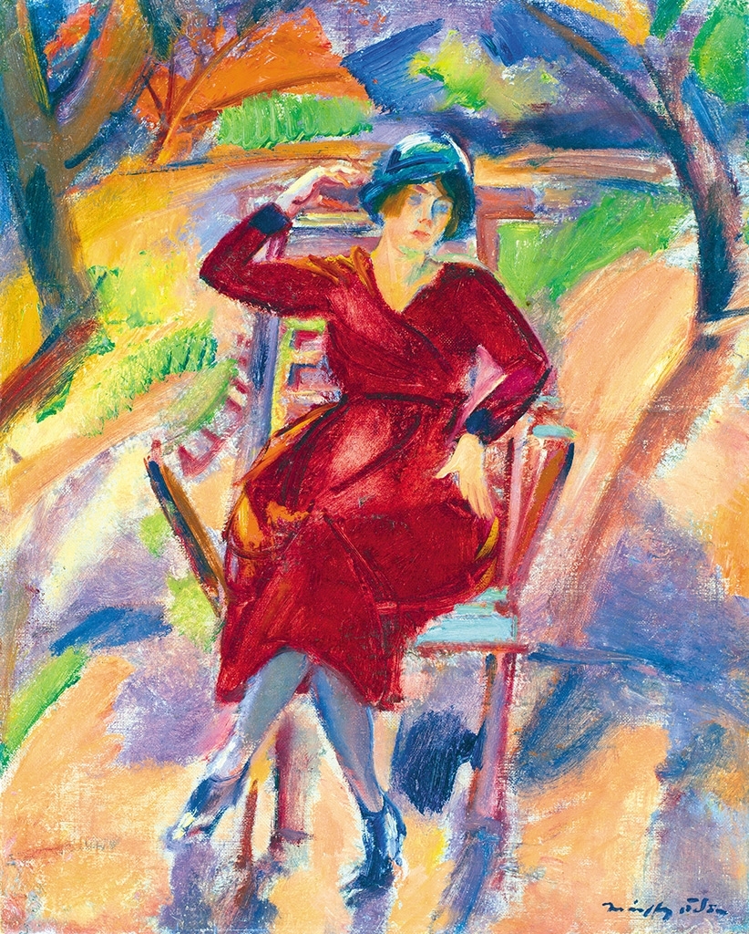 Márffy Ödön (1878-1959) Vörös ruhás nő (Pirosruhás hölgy, Csinszka), 1922