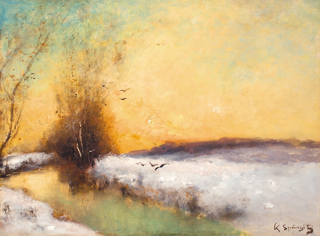 K. Spányi Béla (1852-1914) Winter Twilight