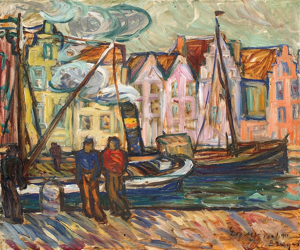 Egry József (1883-1951) Bruges-i kikötő, 1911