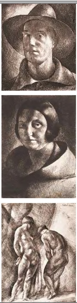 Patkó Károly (1895-1941) Self-portrait in a Straw hat, 1928; Jolanda, 1923; Nudes, 1922