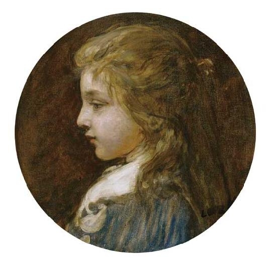 Lotz Károly (1833-1904) Portrait of a little girl