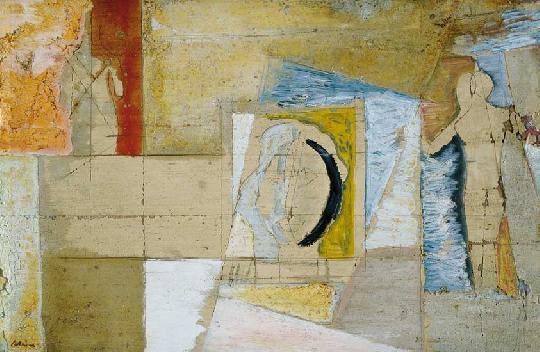 Schéner Mihály (1923-2009) Abstract planes with figures