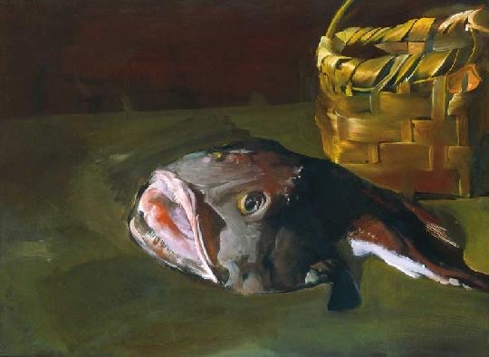 Csernus Tibor (1927-2007) Still life with fish, 1982