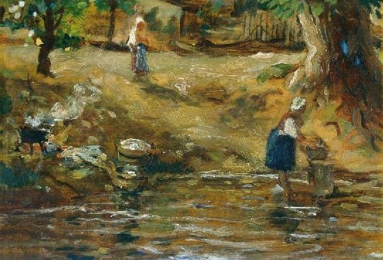 Bruck Lajos (1846-1910) Washing