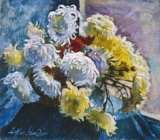 Ziffer Sándor (1880-1962) Chrysanthemums under the window