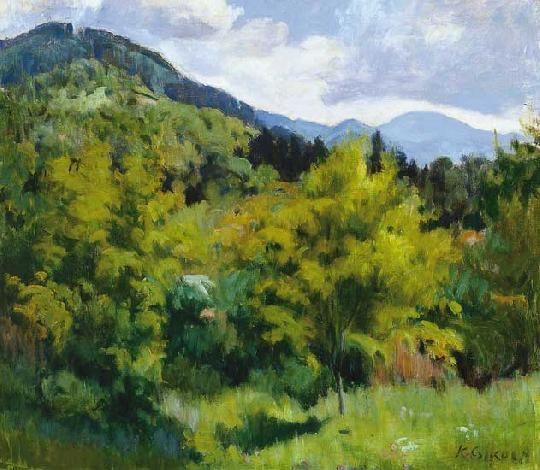 K. Csikós Antónia (1887-1987) Hills in Nagybánya, 1941
