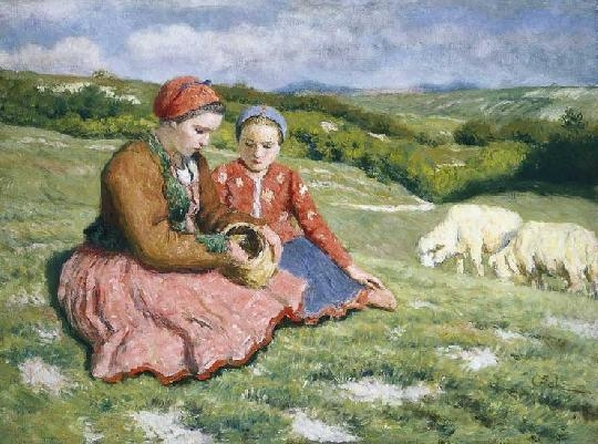 Glatz Oszkár (1872-1958) Lányok a szabadban