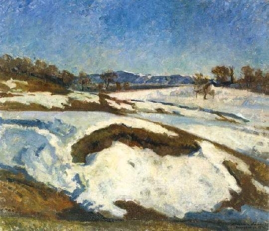 Krizsán János (1866-1948) Winter in Nagybánya, 1928