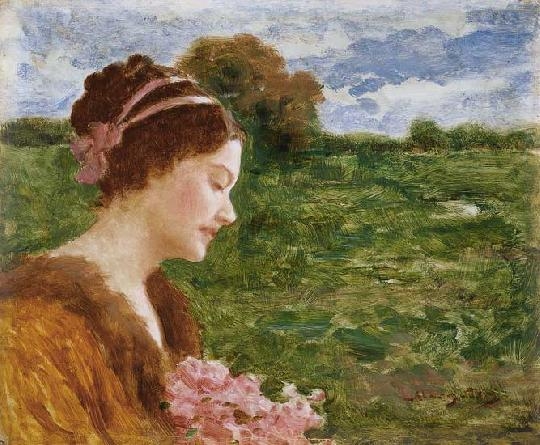 Margitay Tihamér (1859-1922) Hölgy virágcsokorral