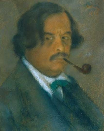 Rippl-Rónai József (1861-1927) Önarckép pipával, 1922