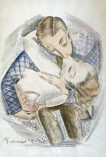 Molnár C. Pál (1894-1981) Csók