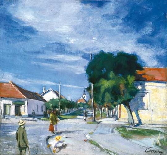 Litteczky Endre (1880-1953) Small-town street
