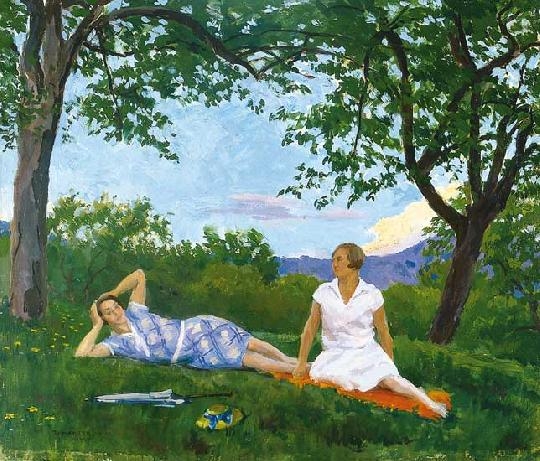 Ferenczy Valér (1885-1954) Resting under the trees, 1927
