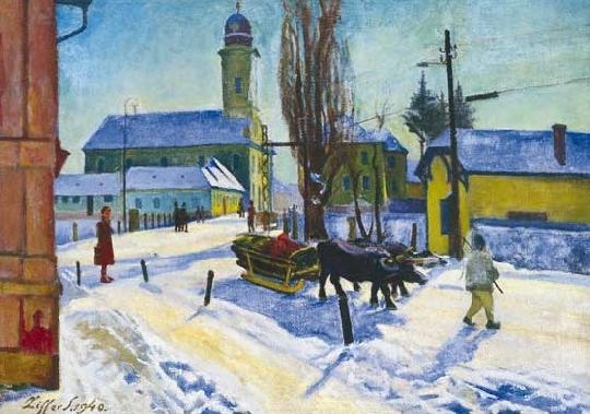 Ziffer Sándor (1880-1962) Winter in Nagybánya, 1940
