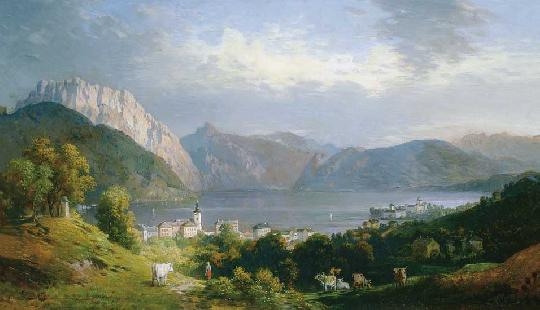 Molnár József (1821-1899) Lake-shore city in the Alps