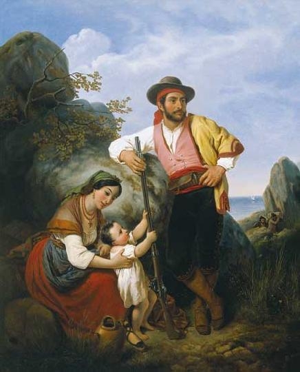 Kovács Mihály (1818-1892) Pihenő család, 1850