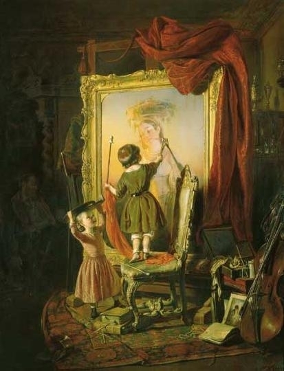 Borsos József (1821-1883) A festő álma, 1851 (A kis piktor, Garázdálkodás a műteremben)
