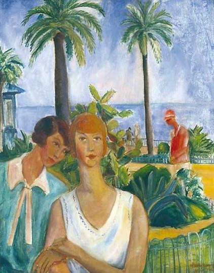 Walleshausen Zsigmond (1888-?) Promenaders in Nice, 1927