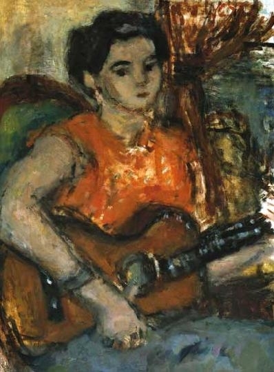 Czóbel Béla (1883-1976) Gitározó lány