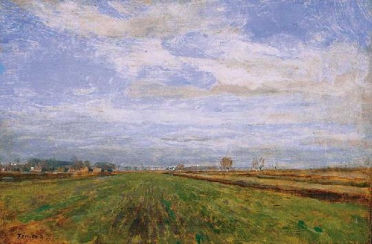 Fényes Adolf (1867-1945) Landscape in the Hungarian Great Plain