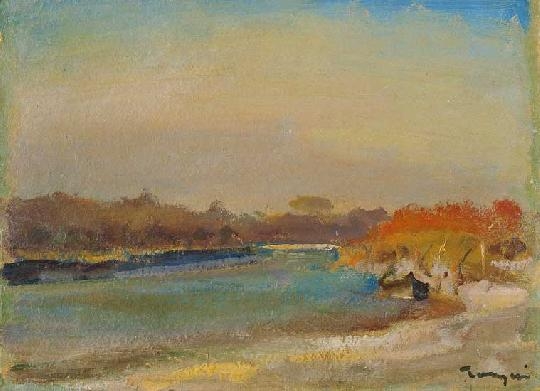 Tornyai János (1869-1936) Landscape at sunset