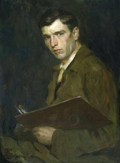 Egry József (1883-1951) Self-portrait with painter's palette, 1905