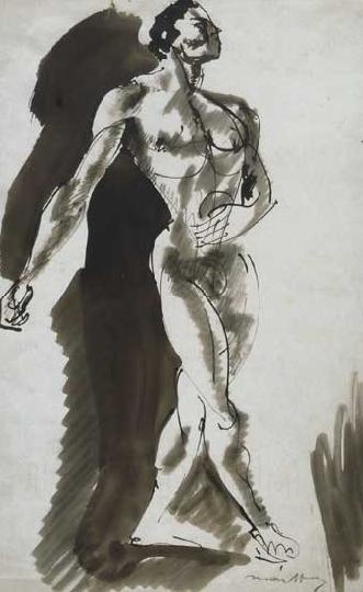 Márffy Ödön (1878-1959) Standing male nude, 1912