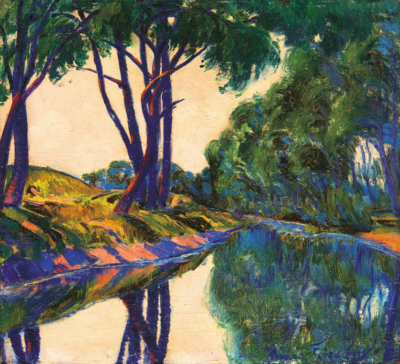 Kádár Géza (1878-1952) Reflection on the Riverbank, around 1920