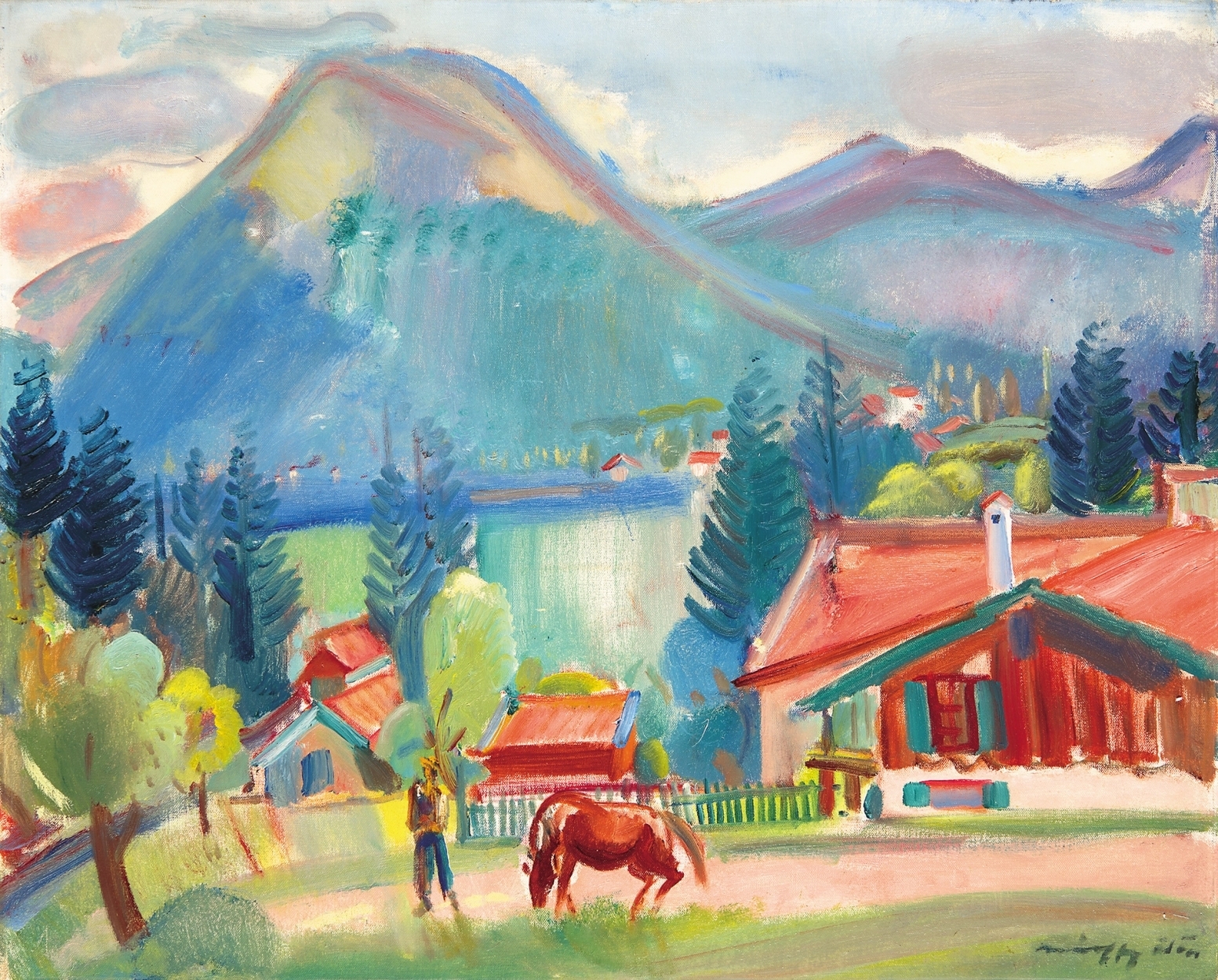 Márffy Ödön (1878-1959) Land by the Lake, from the 1930s