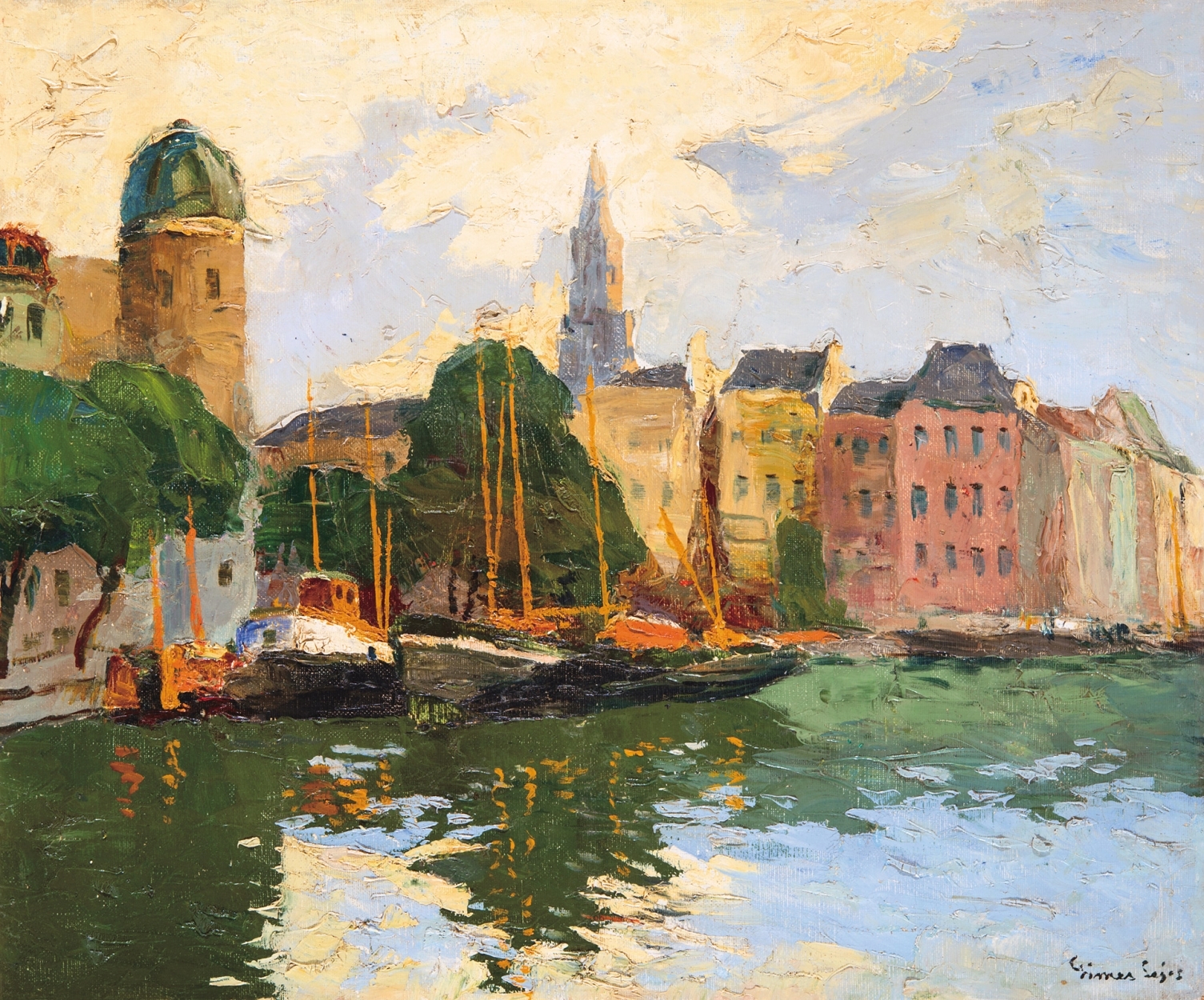 Gimes Lajos (1886-1945) Rotterdami kikötő